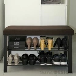 DUNEDESIGN Range-chaussures Avec Banquette 81x32x50cm Porte-chaussures Avec Banc Marron - Braun -Pas Cher SILEX Magasin 10974281 3
