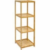DuneDesign Étagère En Bois 38x39,5x124,5cm 4 Tablettes Superposées Lattes En Bambou Meuble à Rayonnages De Salle De Bain - Braun -Pas Cher SILEX Magasin 10974302 1