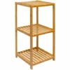 DuneDesign Étagère En Bois 38x39,5x83cm 3 Tablettes Superposées Lattes En Bambou Meuble à Rayonnages De Salle De Bain - Braun -Pas Cher SILEX Magasin 10978098 1