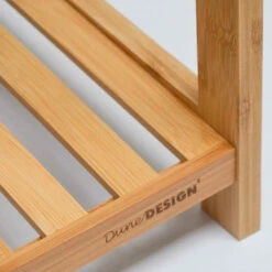 DuneDesign Étagère En Bois 38x39,5x83cm 3 Tablettes Superposées Lattes En Bambou Meuble à Rayonnages De Salle De Bain - Braun -Pas Cher SILEX Magasin 10978098 4