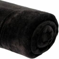 DuneDESIGN Couverture 100% Polyester 300g/m² En Microfibre | Couvre-lit Plaid 140x200cm En Peluche Avec Poil | Noir - Schwarz