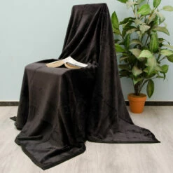 DuneDESIGN Couverture 100% Polyester 300g/m² En Microfibre | Couvre-lit Plaid 140x200cm En Peluche Avec Poil | Noir - Schwarz -Pas Cher SILEX Magasin 10987188 5