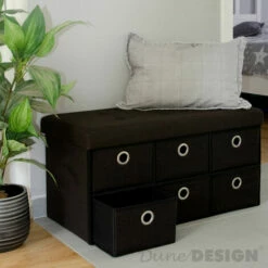 DuneDesign Coffre De Rangement Pliante 76x38x38cm 6 Tiroirs 80L Poufs Pliable Repose-pieds Rectangulaire Rembourré 2 Places Marron Foncé - Dunkelbraun 10 DuneDesign Coffre De Rangement Pliante 76x38x38cm 6 Tiroirs 80L Poufs Pliable Repose-pieds Rectangulaire Rembourré 2 Places Marron Foncé - Dunkelbraun -Pas Cher SILEX Magasin 10987233 4