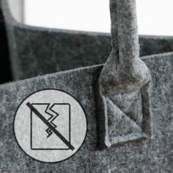 DuneDesign Sac à Linge Panier Rangement Jouets 43x38x60cm Feutre Artificiel Gris - Grau -Pas Cher SILEX Magasin 10987267 5