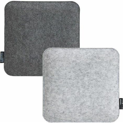 DUNEDESIGN 2 Coussins De Chaise Feutre Carré 35x35x2,5cm Oreiller D’Assise Réversible Gris - Grau 3 DUNEDESIGN 2 Coussins De Chaise Feutre Carré 35x35x2,5cm Oreiller D’Assise Réversible Gris - Grau