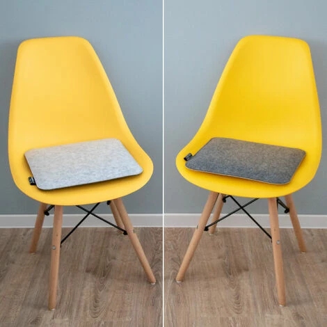 DUNEDESIGN 2 Coussins De Chaise Feutre Carré 35x35x2,5cm Oreiller D’Assise Réversible Gris - Grau 6 DUNEDESIGN 2 Coussins De Chaise Feutre Carré 35x35x2,5cm Oreiller D’Assise Réversible Gris - Grau – Image 4