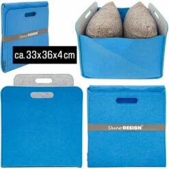 DUNEDESIGN 4 Boîtes De Rangement Feutre 33x33x38cm Kallax Panier Feutrine Étagère Ikea Bleu - Blau -Pas Cher SILEX Magasin 11486258 4