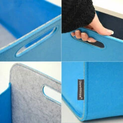 DUNEDESIGN 4 Boîtes De Rangement Feutre 33x33x38cm Kallax Panier Feutrine Étagère Ikea Bleu - Blau -Pas Cher SILEX Magasin 11486258 5