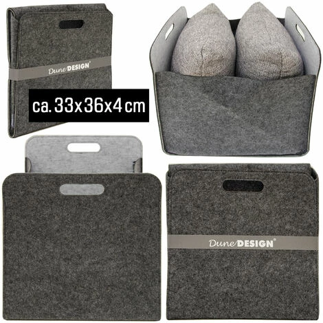 DUNEDESIGN 4 Boîtes De Rangement Feutre 33x33x38 Cm Kallax Panier Étagère Ikea Gris Vert - Grau 6 DUNEDESIGN 4 Boîtes De Rangement Feutre 33x33x38 Cm Kallax Panier Étagère Ikea Gris Vert - Grau – Image 4