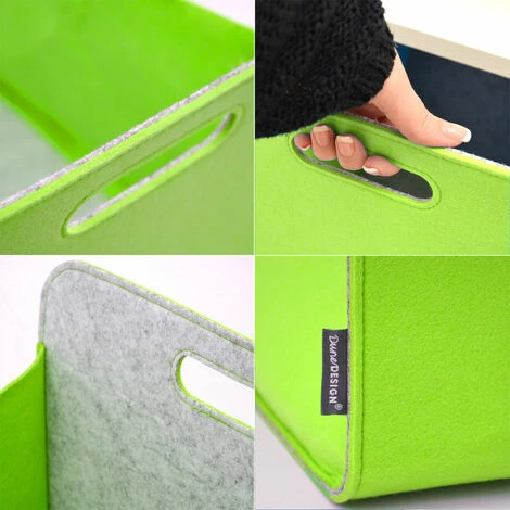 DUNEDESIGN 4 Boîtes De Rangement Feutre 33x33x38 Cm Kallax Panier Étagère Ikea Gris Vert - Grau 7 DUNEDESIGN 4 Boîtes De Rangement Feutre 33x33x38 Cm Kallax Panier Étagère Ikea Gris Vert - Grau – Image 5