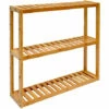 DUNEDESIGN Étagère Murale Bambou - 60x54x15 Rangement En Bois à Poser Salle De Bain Cuisine - Braun