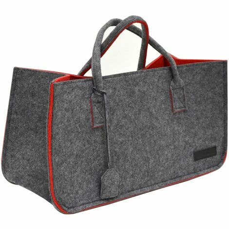 DuneDesign Sac En Faux Feutre 50x25x25cm à Provisions Bois 25kg Gris Rouge - Rot 3 DuneDesign Sac En Faux Feutre 50x25x25cm à Provisions Bois 25kg Gris Rouge - Rot