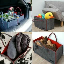 DuneDesign Sac En Faux Feutre 50x25x25cm à Provisions Bois 25kg Gris Rouge - Rot 9 DuneDesign Sac En Faux Feutre 50x25x25cm à Provisions Bois 25kg Gris Rouge - Rot -Pas Cher SILEX Magasin 12736511 3