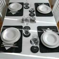 DUNEDESIGN Set De Table En Feutre Artificiel 43x30x0,5cm Ensemble De 4 Pcs Gris - Grau -Pas Cher SILEX Magasin 12736515 4
