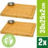 DUNEDESIGN Lot De 2 - Planche De Service Bambou Et Bol à Sauce - Assiette à Steak En Bois - Beige -Pas Cher SILEX Magasin 20415492 1