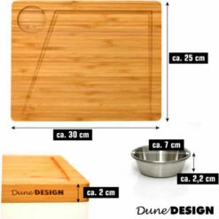 DUNEDESIGN Lot De 2 - Planche De Service Bambou Et Bol à Sauce - Assiette à Steak En Bois - Beige -Pas Cher SILEX Magasin 20415492 3