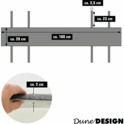 DUNEDESIGN 2x Coussin En Feutre Pour Banc à Bière 180x28x2cm Couverture De Siège Réversible - Anthrazit