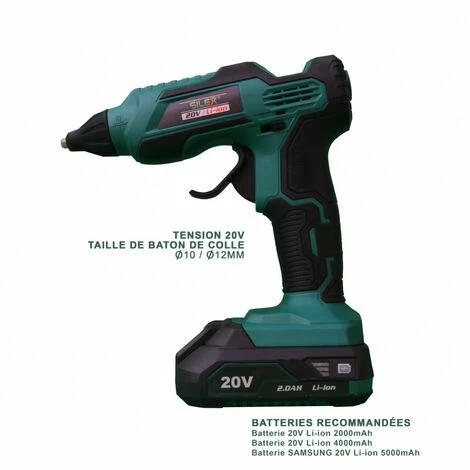 Pistolet A Colle Sans Fil 20v Silex® Ø10-12mm + 3 Batons De Colle Dia.11mm. (SANS BATTERIE NI CHARGEUR ) 4 Pistolet A Colle Sans Fil 20v Silex® Ø10-12mm + 3 Batons De Colle Dia.11mm. (SANS BATTERIE NI CHARGEUR ) – Image 2