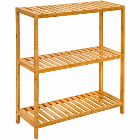 DUNEDESIGN Étagère Bambou - 69x60x26 Meuble Bois Salle De Bain Cuisine Rangement Chaussures - Braun 3 DUNEDESIGN Étagère Bambou - 69x60x26 Meuble Bois Salle De Bain Cuisine Rangement Chaussures - Braun