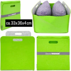 DUNEDESIGN Aufbewahrungsbox 2er Set Cube Filz Apfelgrün 33x38x33cm - Grün -Pas Cher SILEX Magasin 35530644 4