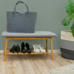 DUNEDESIGN Banc Scandinave Avec Rangement Pour Chaussures 90x34x44 Banquette D'Entrée - Hellgrau -Pas Cher SILEX Magasin 35530645 3