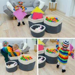 DUNEDESIGN Set De 3 Paniers En Corde De Coton Corbeilles à Linge 20-45L Grands Rangement - Grau 11 DUNEDESIGN Set De 3 Paniers En Corde De Coton Corbeilles à Linge 20-45L Grands Rangement - Grau -Pas Cher SILEX Magasin 35534257 5