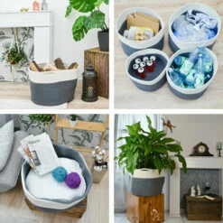 DUNEDESIGN Panier De Rangement Ø 50x35 60L Corbeille à Linge En Osier Panier à Jouets Rond - Grau 9 DUNEDESIGN Panier De Rangement Ø 50x35 60L Corbeille à Linge En Osier Panier à Jouets Rond - Grau -Pas Cher SILEX Magasin 35534259 3