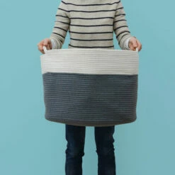 DUNEDESIGN Panier De Rangement Ø 50x35 60L Corbeille à Linge En Osier Panier à Jouets Rond - Grau 10 DUNEDESIGN Panier De Rangement Ø 50x35 60L Corbeille à Linge En Osier Panier à Jouets Rond - Grau -Pas Cher SILEX Magasin 35534259 4