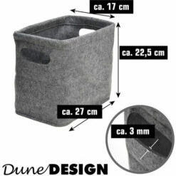 DUNEDESIGN 2x Boîte De Feutre De Stockage De Papier Toilette Pour 8 Rouleaux Gris - Grau -Pas Cher SILEX Magasin 35564350 5