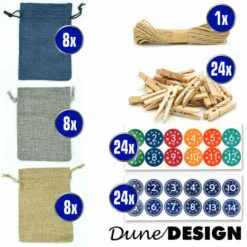 DUNEDESIGN Calendrier De L'Avent à Remplir Soi-même - 24 Pochettes Cadeaux - DIY Kit Noël - Blau -Pas Cher SILEX Magasin 35568051 5