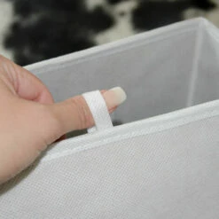 DUNEDESIGN 4 Boîtes De Rangement Kallax 33x38x33 Cube En Tissu Avec Poignée Panier Pliable - Weiss -Pas Cher SILEX Magasin 35617194 5