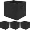 DUNEDESIGN 4 Boîtes De Rangement Kallax 33x38x33 Cube En Tissu Avec Poignée Panier Pliable - Schwarz -Pas Cher SILEX Magasin 35628779 1