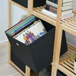 DUNEDESIGN 4 Boîtes De Rangement Kallax 33x38x33 Cube En Tissu Avec Poignée Panier Pliable - Schwarz -Pas Cher SILEX Magasin 35628988 5
