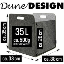 DUNEDESIGN Aufbewahrungsbox 2er Set Cube Filz Grau 33x38x33cm - Grau -Pas Cher SILEX Magasin 37706706 3