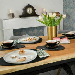 DUNEDESIGN Galets En Feutre Set De Table 16 Pièces Dessous De Plats 4 Résistant à Chaleur - Anthrazit Grau -Pas Cher SILEX Magasin 37735504 4