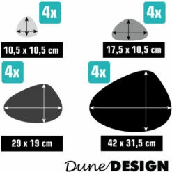 DUNEDESIGN Galets En Feutre Set De Table 16 Pièces Dessous De Plats 4 Résistant à Chaleur - Anthrazit Grau -Pas Cher SILEX Magasin 37735504 5