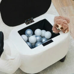 DUNEDESIGN Tabouret Renne Avec Rangement - 57x31x55 Pouf De Forme Animale Chaise Enfant - Beige -Pas Cher SILEX Magasin 43372716 4