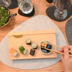 DUNEDESIGN 4 Assiettes De Service Pour Sushi - Plats En Bambou 27x16x4 Vaisselle Avec Bols - Braun -Pas Cher SILEX Magasin 44092478 4
