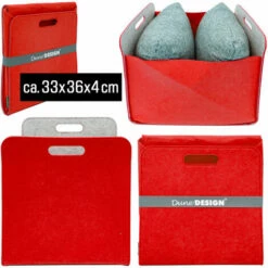 DUNEDESIGN Aufbewahrungsbox 2er Set Cube Filz Rot 33x38x33cm - Rot 10 DUNEDESIGN Aufbewahrungsbox 2er Set Cube Filz Rot 33x38x33cm - Rot -Pas Cher SILEX Magasin 45317817 4