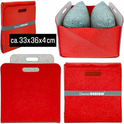 DUNEDESIGN Aufbewahrungsbox 2er Set Cube Filz Rot 33x38x33cm - Rot 6 DUNEDESIGN Aufbewahrungsbox 2er Set Cube Filz Rot 33x38x33cm - Rot – Image 4