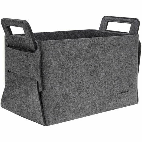 DUNEDESIGN Boîte De Rangement En Feutre 37x24x37cm Gris - Grau 3 DUNEDESIGN Boîte De Rangement En Feutre 37x24x37cm Gris - Grau