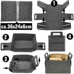 DUNEDESIGN Boîte De Rangement En Feutre 37x24x37cm Gris - Grau 10 DUNEDESIGN Boîte De Rangement En Feutre 37x24x37cm Gris - Grau -Pas Cher SILEX Magasin 49704289 4