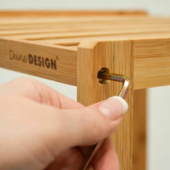 DuneDesign Étagère En Bois 38x39,5x162,5cm 5 Tablettes Superposées Lattes En Bambou Meuble à Rayonnages De Salle De Bain - Braun -Pas Cher SILEX Magasin 49704371 4