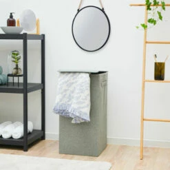 DUNEDESIGN 50L Panier à Linge Sale Avec Couvercle - 30x30x60 Bac De Rangement Pliable Gris - Grau 8 DUNEDESIGN 50L Panier à Linge Sale Avec Couvercle - 30x30x60 Bac De Rangement Pliable Gris - Grau -Pas Cher SILEX Magasin 59197513 2