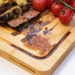 DUNEDESIGN Set De 4 Planches à Steak En Bambou - Bois Massif - 33x23cm Avec Rigole Pour Jus - Braun -Pas Cher SILEX Magasin 65390229 3