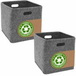 DUNEDESIGN 2 Cubes De Rangement 33x33x33 Box Rangement Compatible Avec Etagere Ikea Kallax - Grau