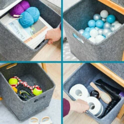 DUNEDESIGN Cube De Rangement 33x33x33 - Box Rangement Compatible Avec Etagere Ikea Kallax - Grau -Pas Cher SILEX Magasin 69758617 5