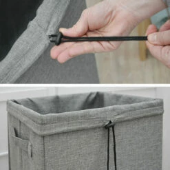 DUNEDESIGN 50L Panier à Linge Sale Avec Couvercle Et Sac à Linge 30x30x60 Bac De Rangement - Grau -Pas Cher SILEX Magasin 73824430 5